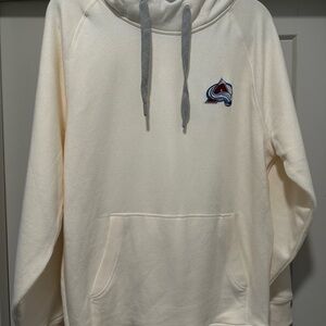 Antigua Cream Hoodie with Colorado Avalanche Logo